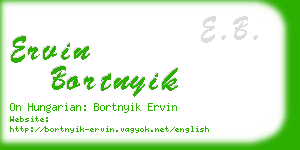 ervin bortnyik business card